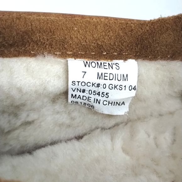 L.L.Bean Suede Shearling Slip-on Mocs women's 7 EUC - Picture 8 of 8